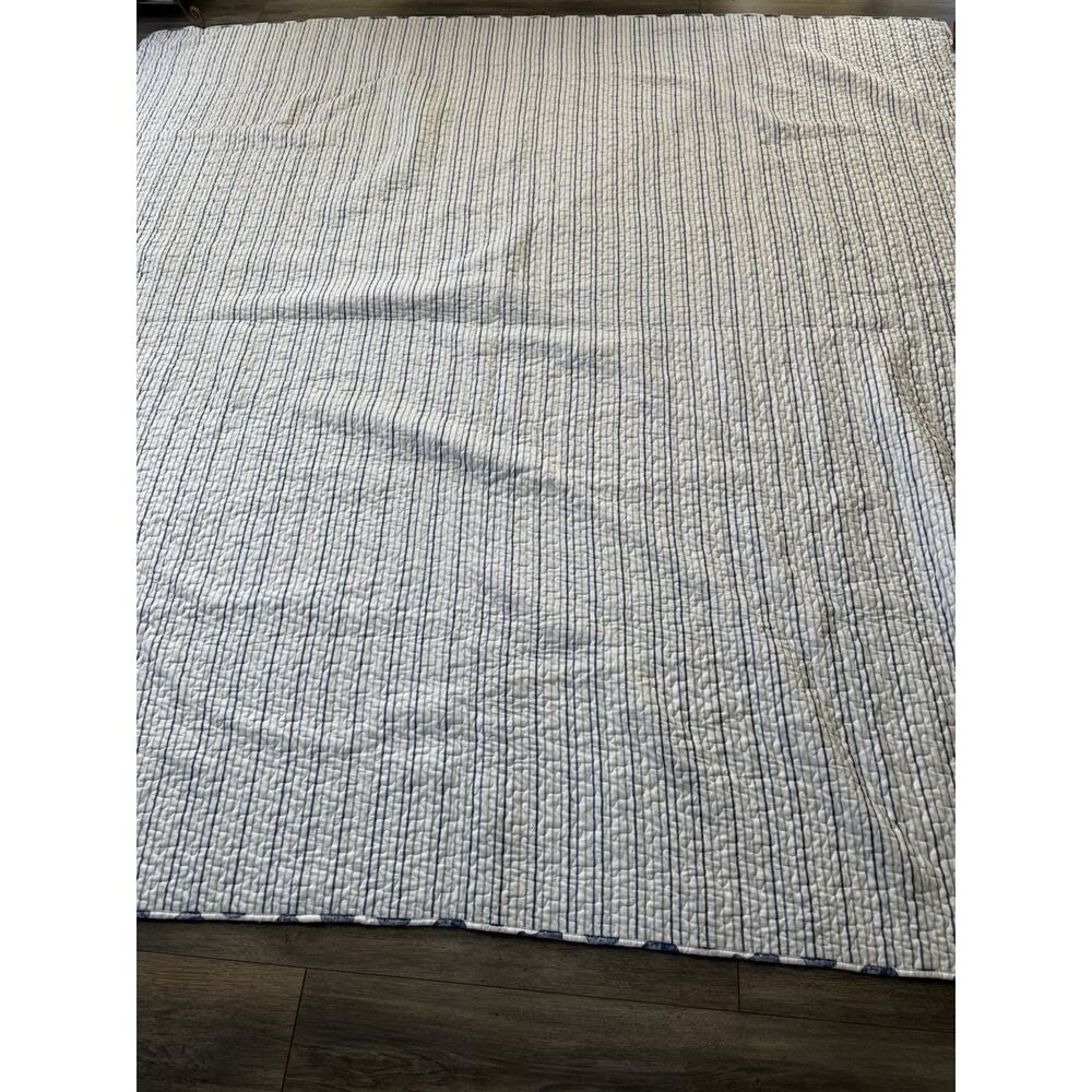 Seahorse Comforter Reversible Quilt Blue Size Full Nautical Coastal Cottage - Picture 3 of 6